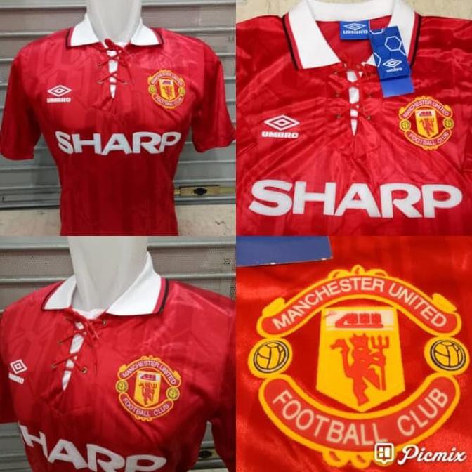Jersey Bola Mu Home 1992-1993 Retro Grade Ori Manchester United
