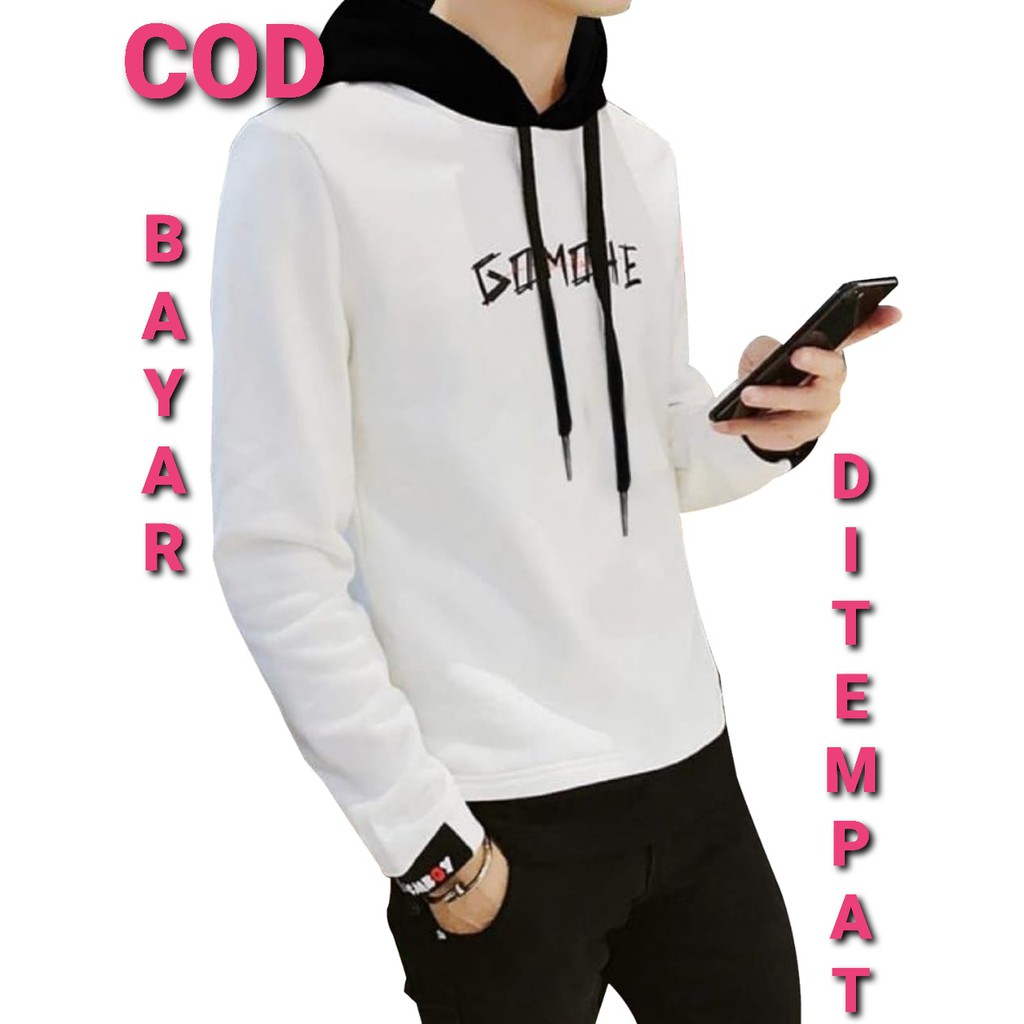 VIGOOO (1KG BISA 4PCS) SWEATER PRIA LENGAN PANJANG GOMOHE / HOODIE PRIA LENGAN PANJANG BAHAN FLEECE