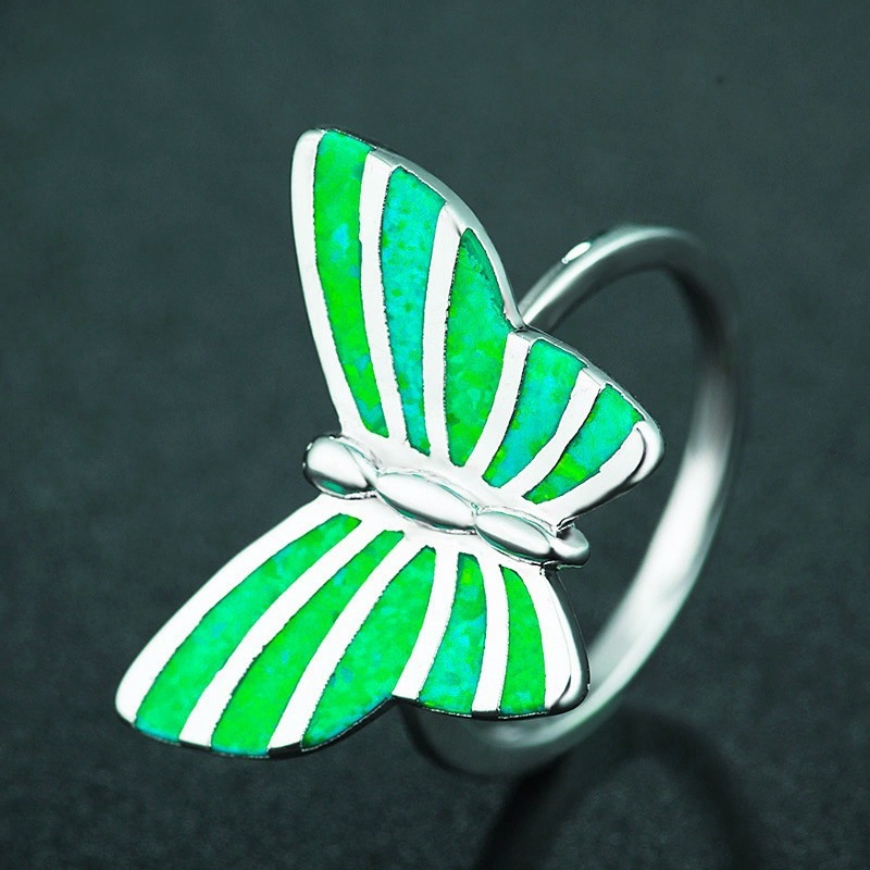 New Opal Ring Opal Creative Butterfly Ring