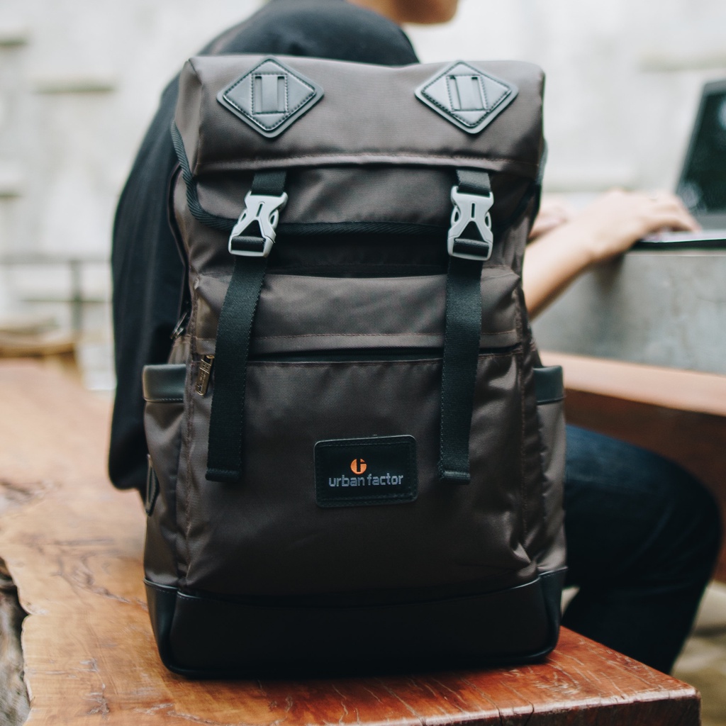 ROUTE BROWN |ManNeedMe x URBAN| Tas Ransel Pria Wanita Tas Backpack ORIGINAL