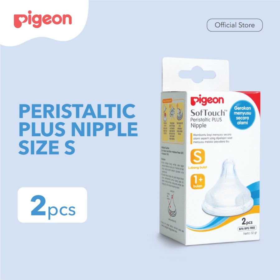 Pigeon Soft Touch Peristaltic Plus Nipple size S 2pcs Dot Bayi Pigeon