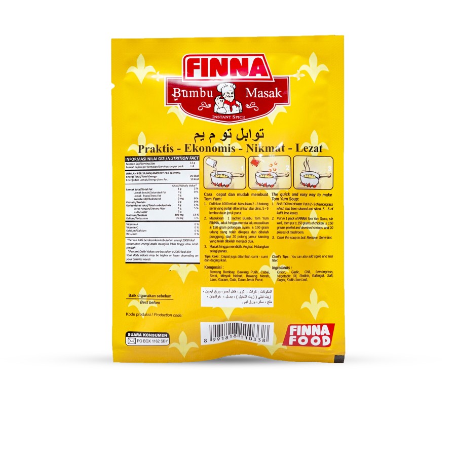 BUMBU MASAK TOM YUM FINNA 50GR SACHET HALAL TOMYUM