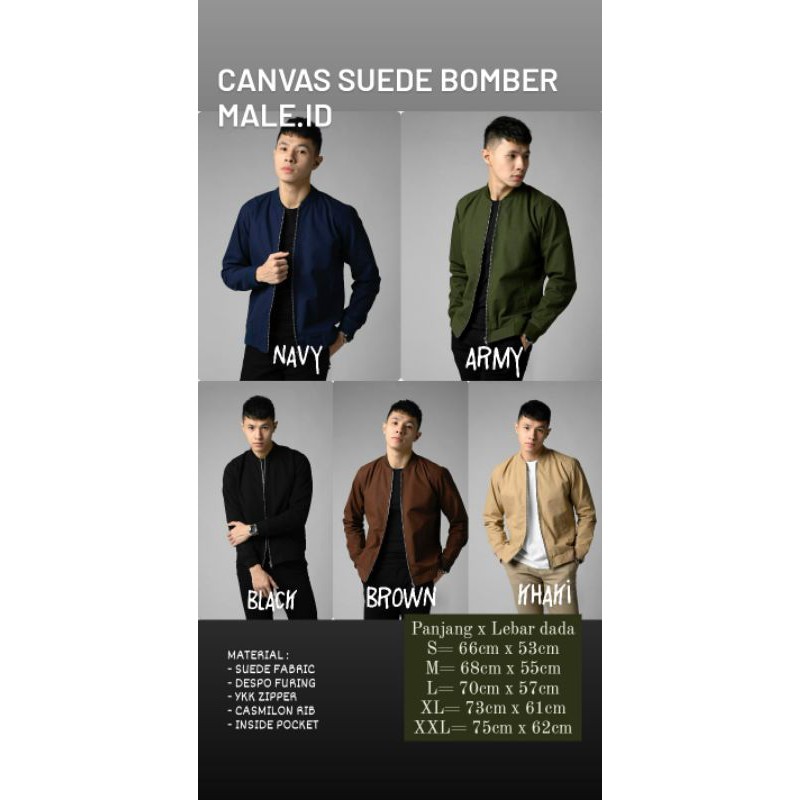 Canvas Suede Bomber Jacket Male.id