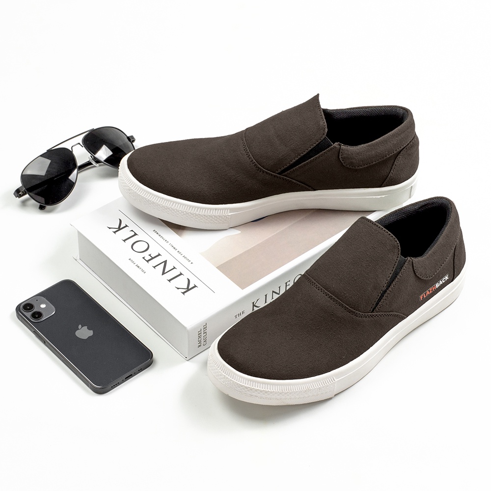 OWL BROWN |ManNeedMe x FLAZHBACK| Sepatu Sneakers Pria Casual Slip On Kanvas ORIGINAL