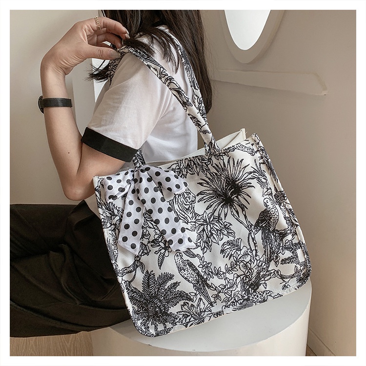 Drozenb Tas Handbag Wanita Bahan Canvas Model Korea/Totebag Canvas Korea/Tas Totebag Fashion/Tas Totebag Kekinian/HandbagCasual Bahan Canvas/Tas Handbag Korea