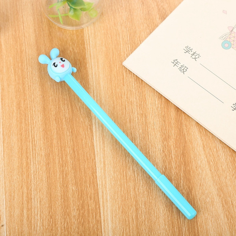 2Pcs Black Ink Gel Pen 0.5mm Cute Cartoon Design Korean Style for School / Office