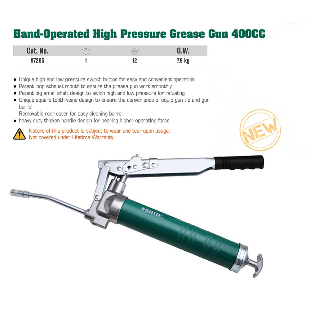 SATA Pompa 400ccc Hand-Operated High Pressure Grease Gun 97205