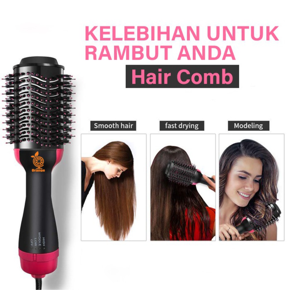 Catokan Sisir Pelurus Rambut Hair Straightener Curler 2 in 1 catokan sisir listrik