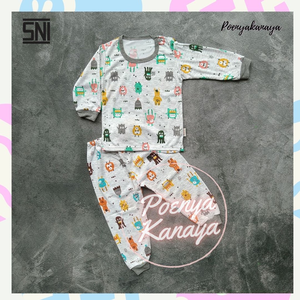 -20 Setelan Baju Bayi Piyama Bayi Oblong Panjang MONSTER MISTY SNI KENZY Size S - L STK18