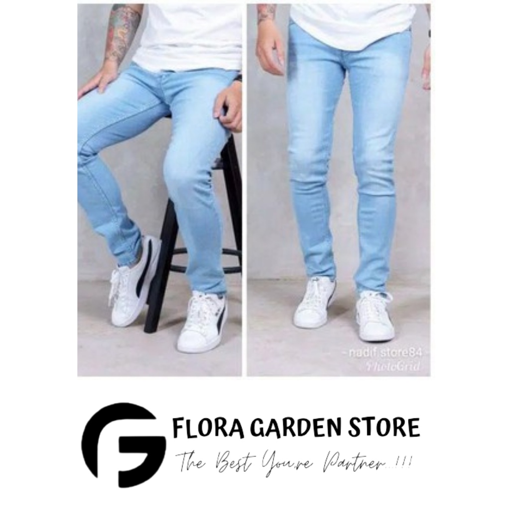 Celana Jeans Pensil Pria Jins Jean Panjang Laki Cowok Dewasa Slimfit Skinny Polos Distro Levis Lepis