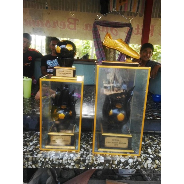 Piala bola kayu unik