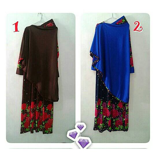 Gamis Jersey Bergo JUMBO Set Jilbab / Setelan Gamis Jersey JUMBO