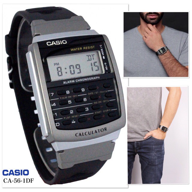 Casio CA-56-1DF Original Jam Tangan Cowok Remaja Kalkulator Digital Rubber Strap Bergaransi Resmi