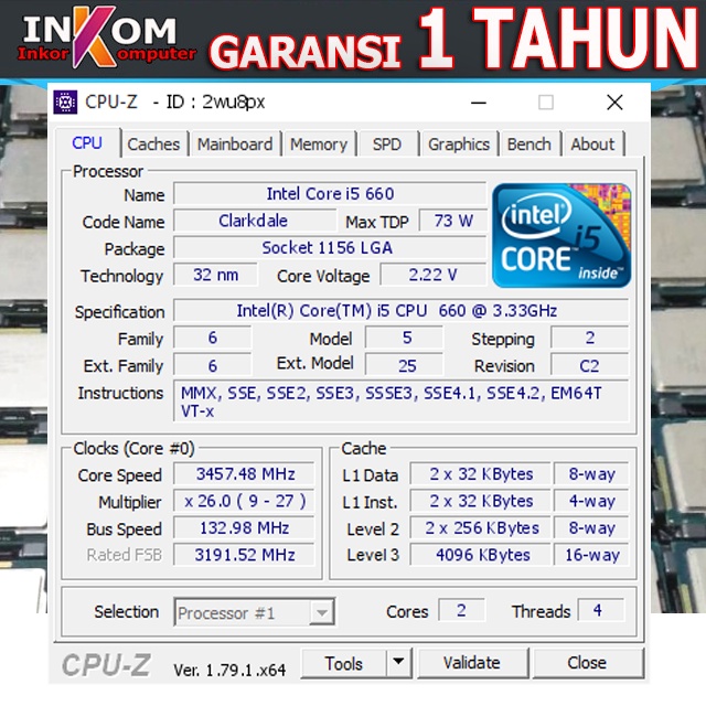 Intel Core Processor i5 660 LGA1156