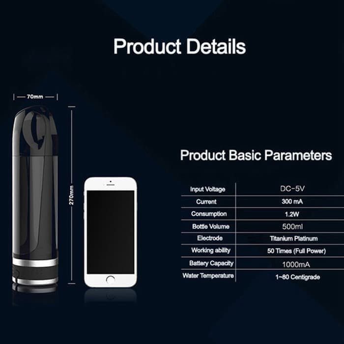 HYDROGEN BOTTLE WATER BOTOL MINUM KESEHATAN 500ML