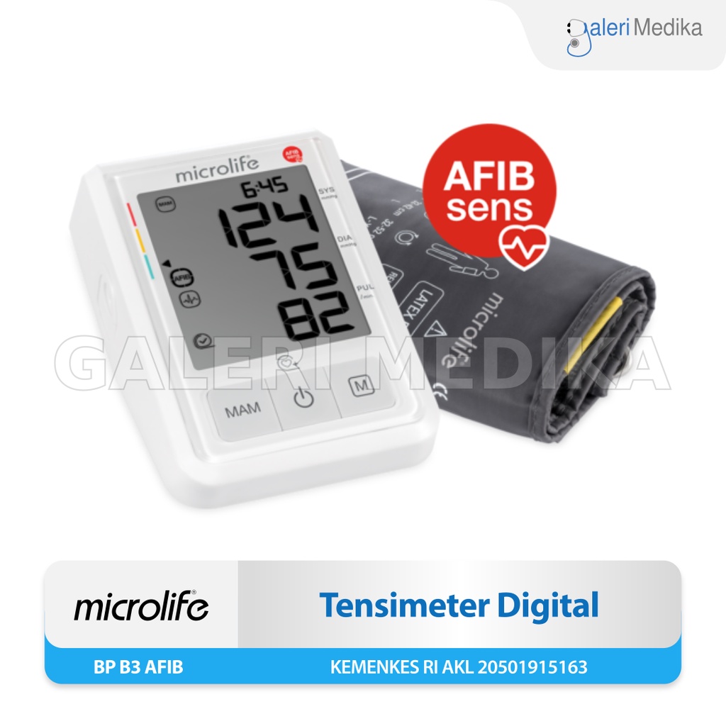 Tensimeter Microlife BP B3 AFIB dengan Deteksi Atrial Fibrilasi