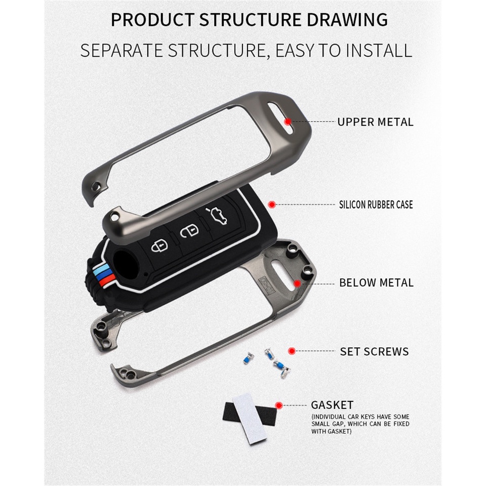 Case Kunci Mobil Bahan Zinc Alloy Dan Silikon Untuk Gac Trumpchi GS3 GS4 GS5 GS7 GS8 M6 M8 GA3 GA4 GA5 GA6 GA8 2018 2019 2020