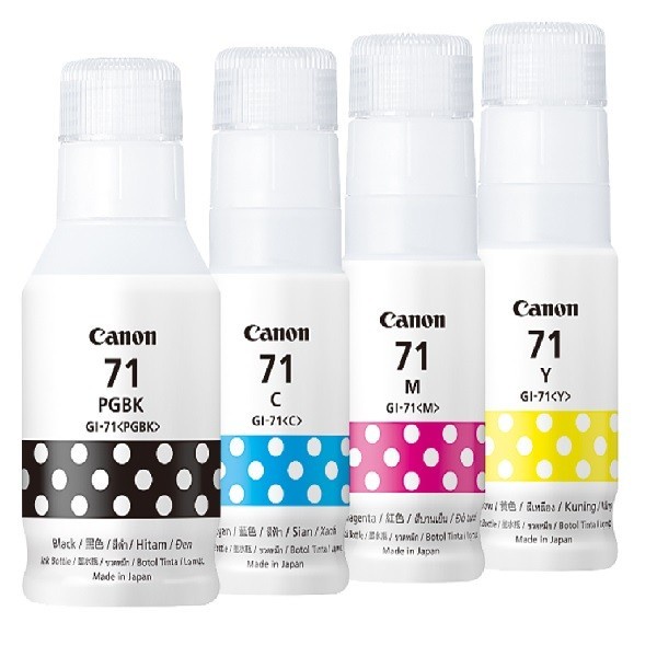 TINTA CANON GI-71 CYAN MAGENTA YELLOW / TINTA CANON GI71 BIRU MERAH KUNING ORIGINAL RESMI