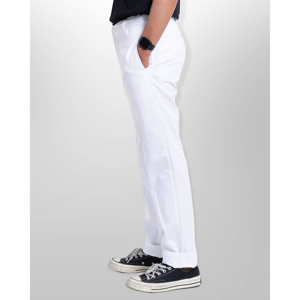 Morgen Slim Straight Chino Pants - White