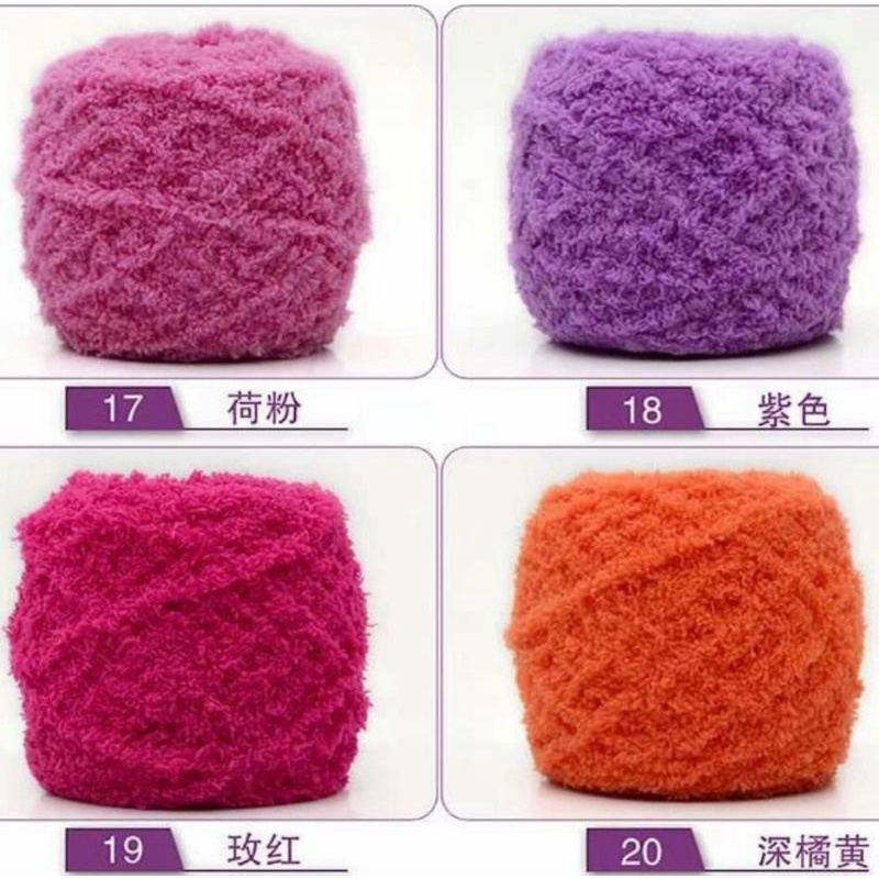 (501-513) TOWEL YARN Benang Rajut Handuk Poppy bonbon Import sembur