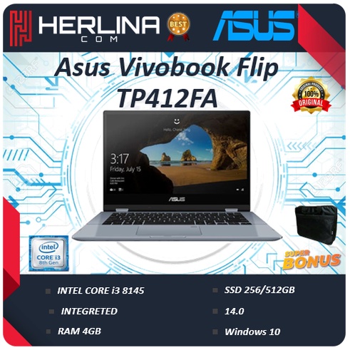 Asus Vivobook Flip TP412FA 2IN1 TOUCH i3 8145 4GB 128ssd W10 14.0FHD