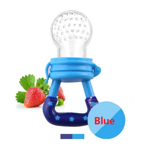 HK Empeng Buah / sayuran bayi lucu / dot bayi / baby fruit and food feeder-Biru
