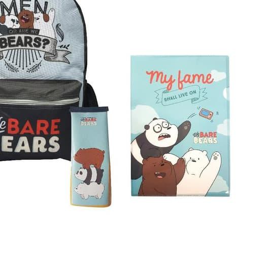 

☺ We Bare Bears Paket 3in1 Large Backpack + Pencil Case + File Holder ☀