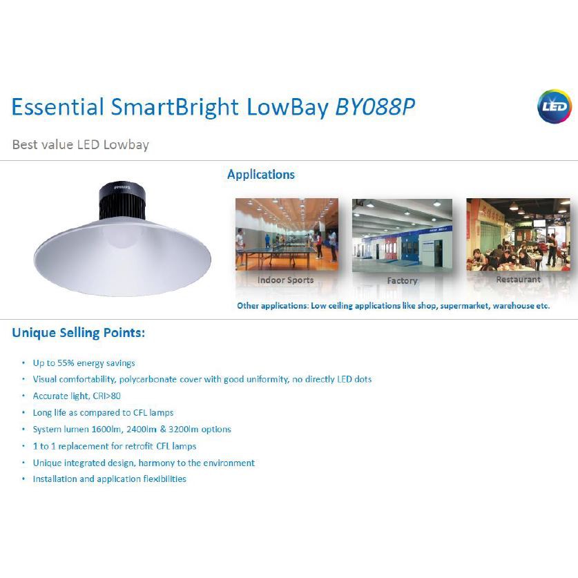 PHILIPS SmartBright LED Lowbay BY088P 30W OL - 2400lm