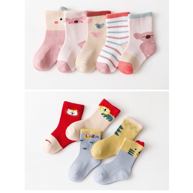 [5 PSG] 0-5 thn | KAOS KAKI BAYI BASIC ANAK IMPOR SOCKS LUCU KARAKTER KARTUN UNISEX Catalog QN QBA