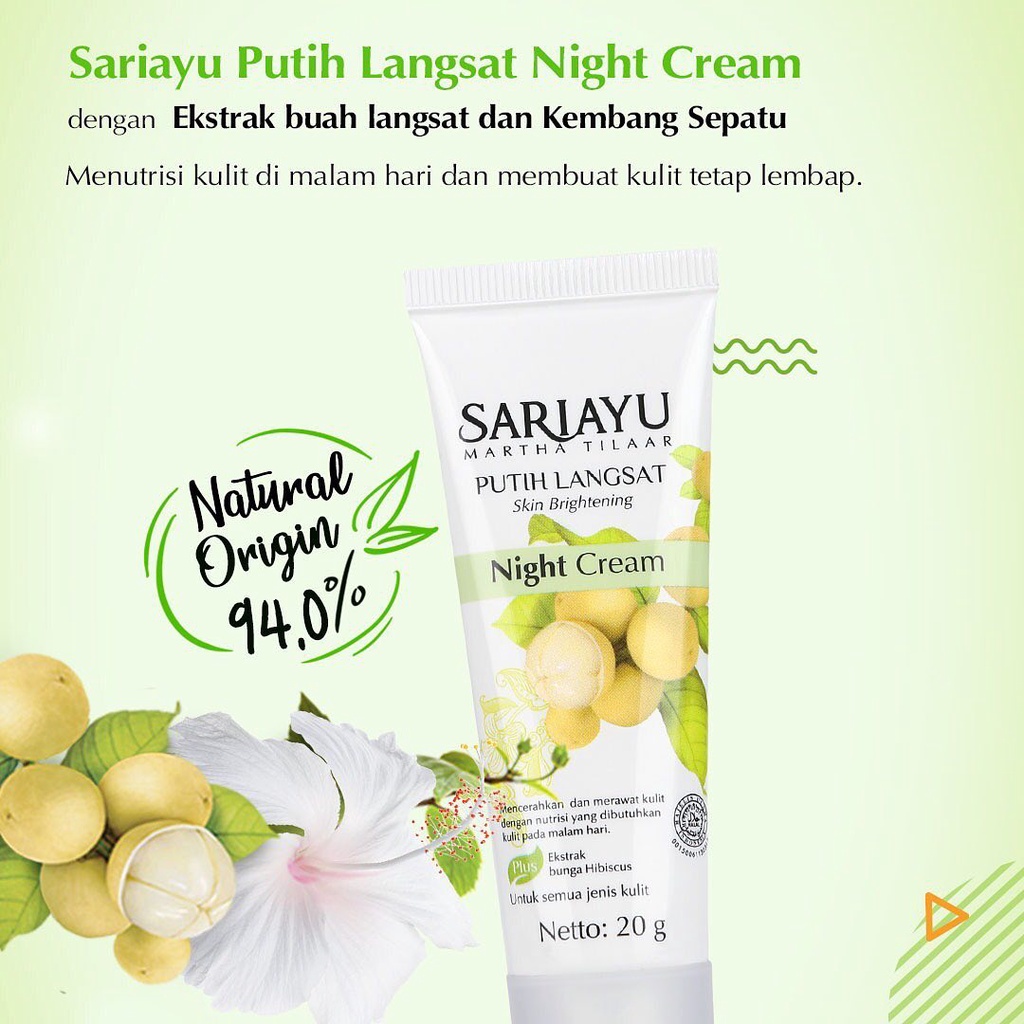 ★ BB ★ Sariayu Putih Langsat Night Cream 20gr - Sari Ayu