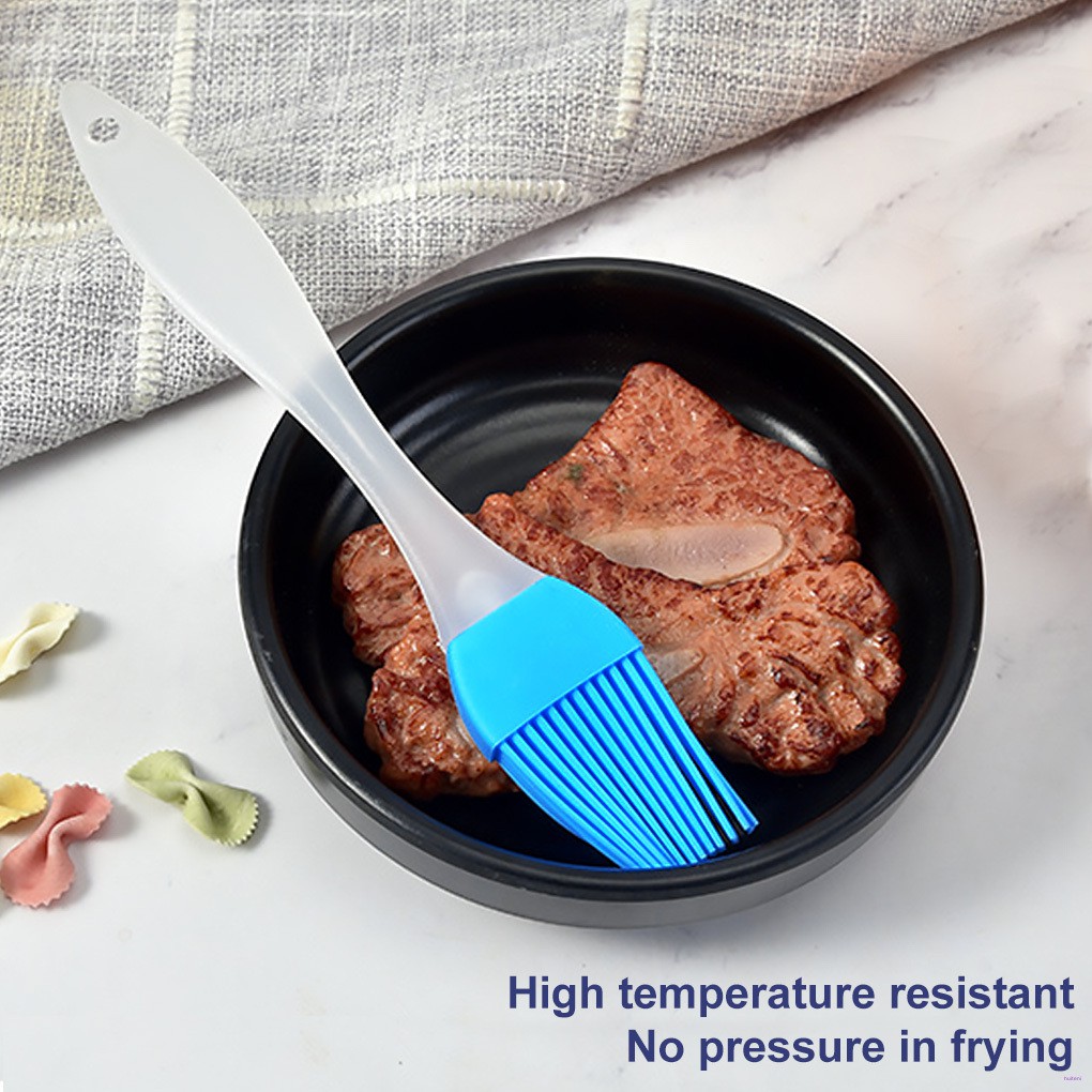 Silicone Basting Brush Clear Handle Heat Resistant Pastry Pancake BBQ Oil Brush Butter Baking Tool, Blue