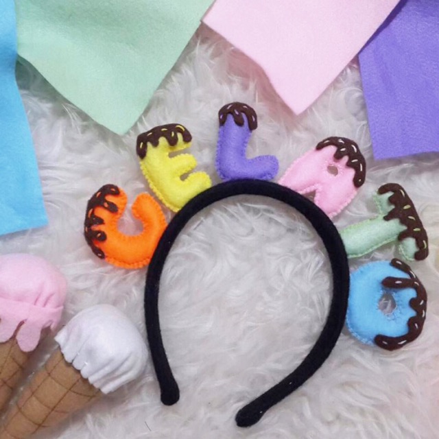 Bando Nama Tulisan Huruf Angka Gelato Custom Konser Ice Cream Es Krim Coklat