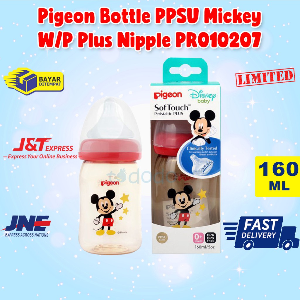 Pigeon Bottle PPSU 160ml Mickey W/P Plus Nipple PR010207 / Botol Susu