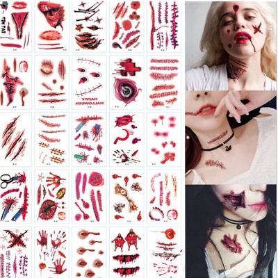 30Pcs Tatto Luka Tato Scars Prank Halloween