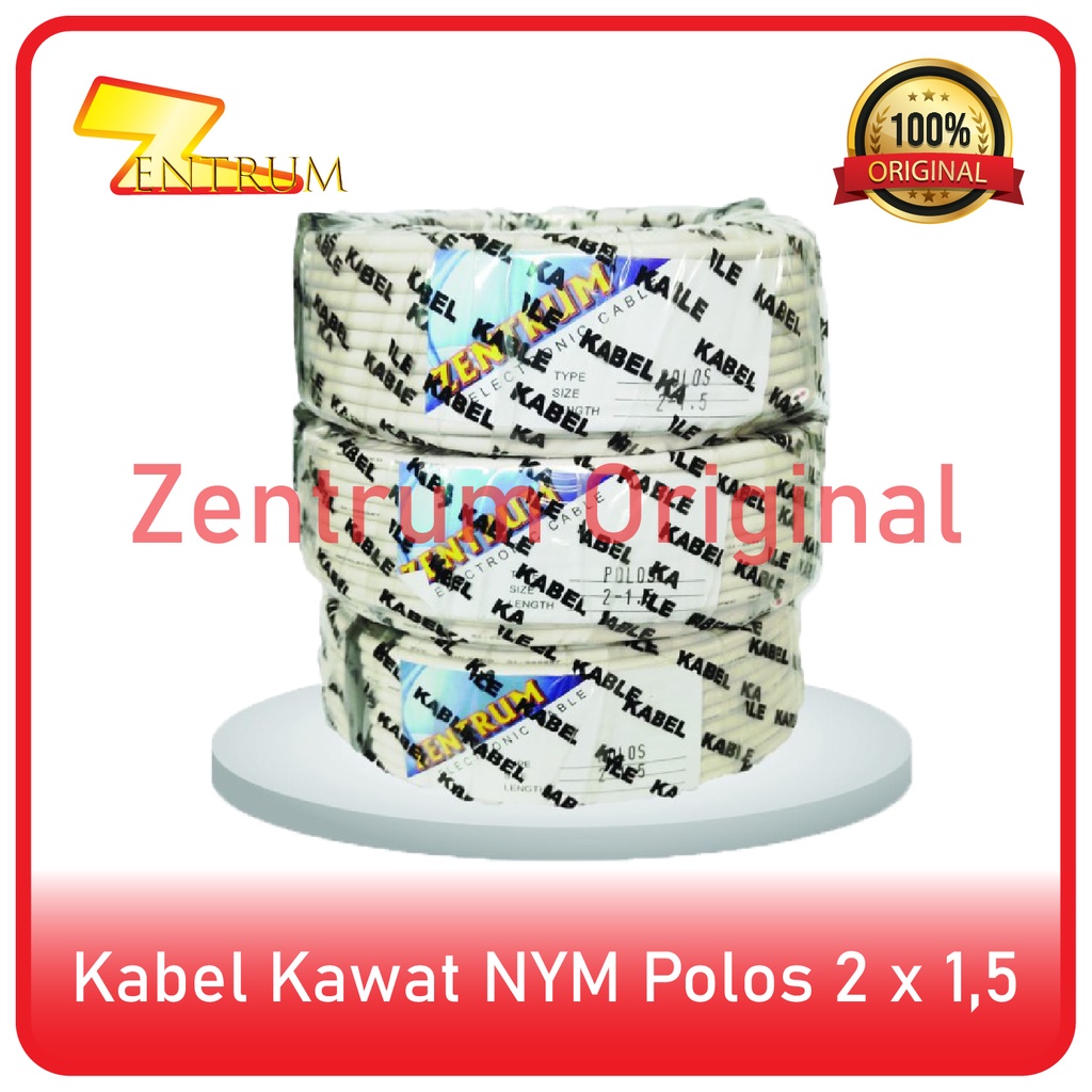 Kabel Listrik Kawat NYM POLOS 2 x 1.5 (50 Meter)