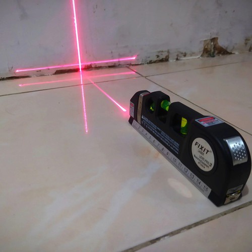 Waterpass Alat Ukur Laser Leveling - Meteran Laser Waterpass Digital - Meteran Waterpass Laser Level 3Pro Vertikal Horizontal - Penggaris Meteran Waterpass Laser