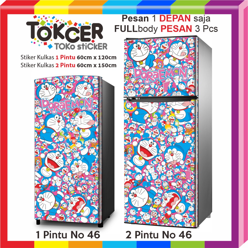 Stiker Kulkas DORAEMON 1 Pintu dan 2 Pintu