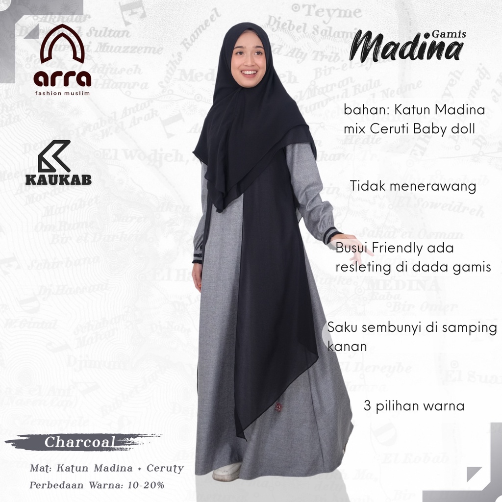 Dress Gamis Madina Wanita Perempuan Dewasa Fashion Muslim Bahan Katun Madina Spesial Ramadhan 2022