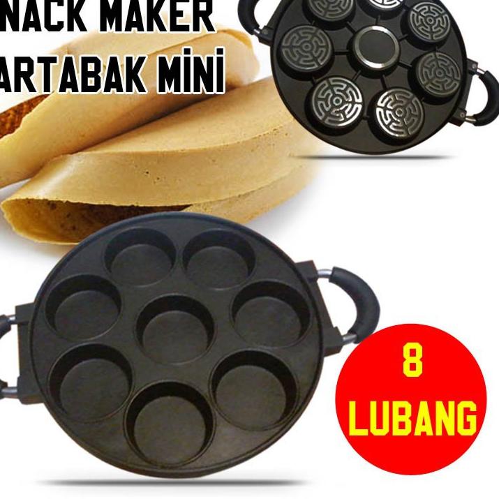 CETAKAN TEFLON 8 LUBANG DATAR MARTABAK MINI APEM .,