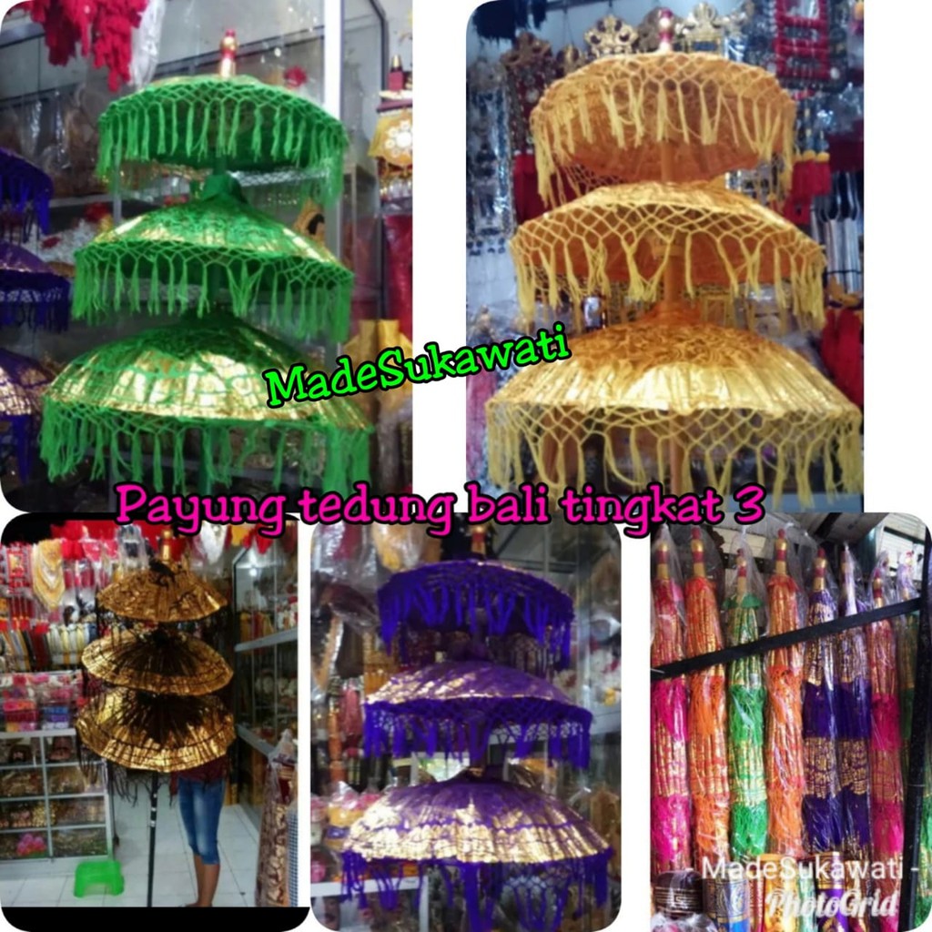 2pcs Payung pajeng tedung bali tingkat 3 | Shopee Indonesia