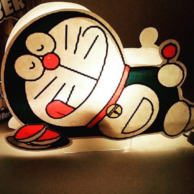 Lampu fiber karakter custom lampu tidur kamar pajangan dinding / meja unik karakter doraemon