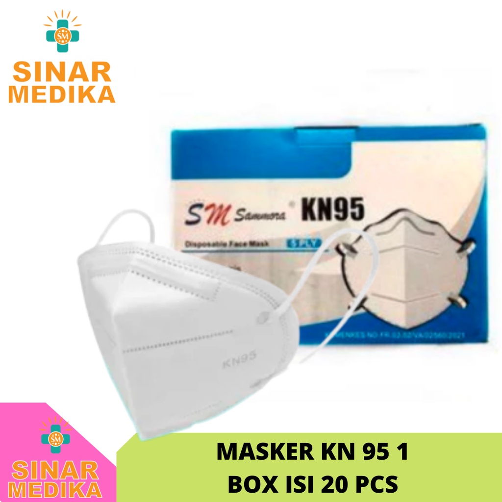 MASKER KN95 sammora 1 box isi 20 PCS . KN 95 FACEMASK 5 ply