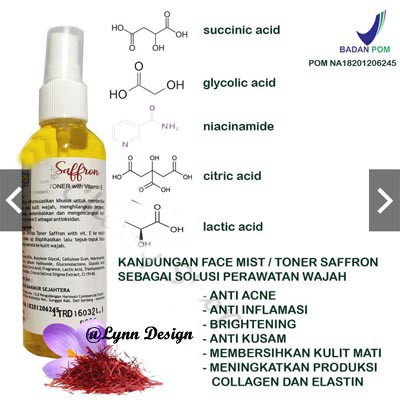 [BPOM] Dhilisa Saffron Mist FACEMIST &amp; TONER SAFFRON ANTI ACNE &amp; BRIGHTENING_LEA Saffron Mist