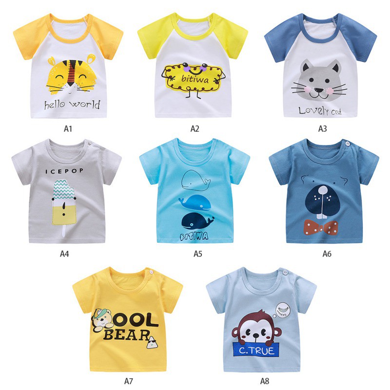  COD Kaos  T Shirt Katun Casual Anak  Laki laki Perempuan 