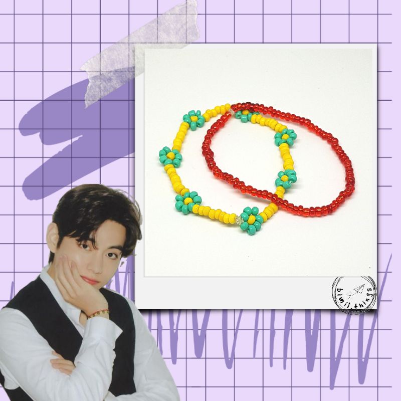 V ONE SET Inspired Bracelet | BTS V | Taehyung Bracelet | Gelang V BTS | Gelang Daisy