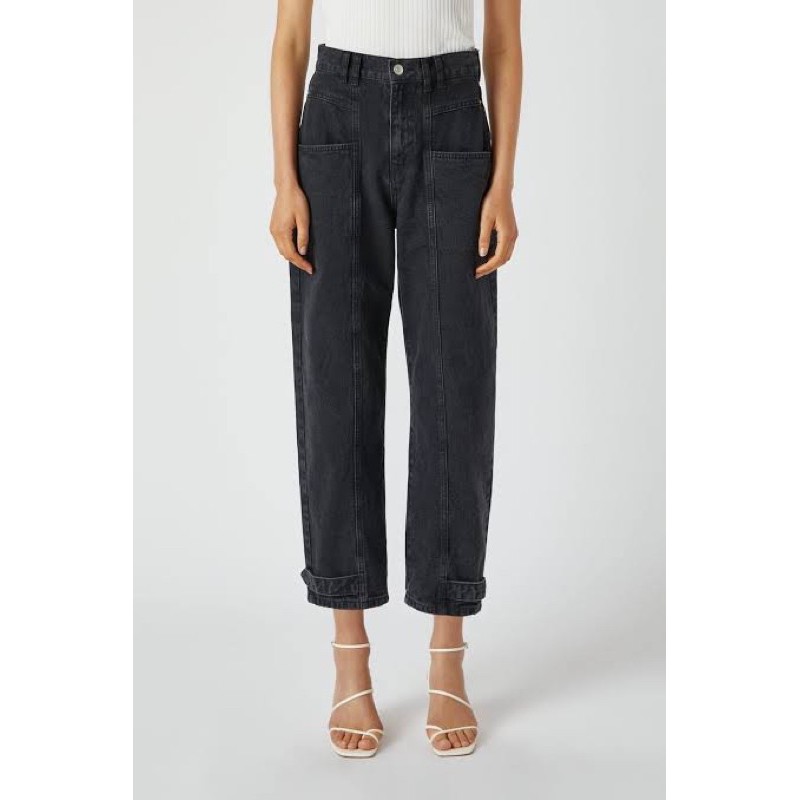 Pull and Bear Black Slouchy Jeans with Darts and Yoke Detail