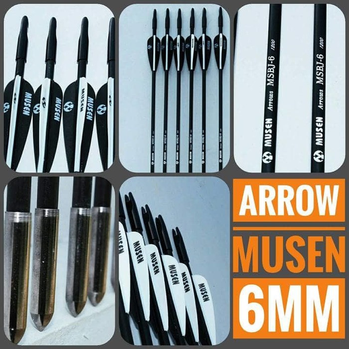 TERMURAH Anak Panah Fiber Musen 6mm SPINE 1200 - Arrow Import - BEST SELLER Archery Panahan
