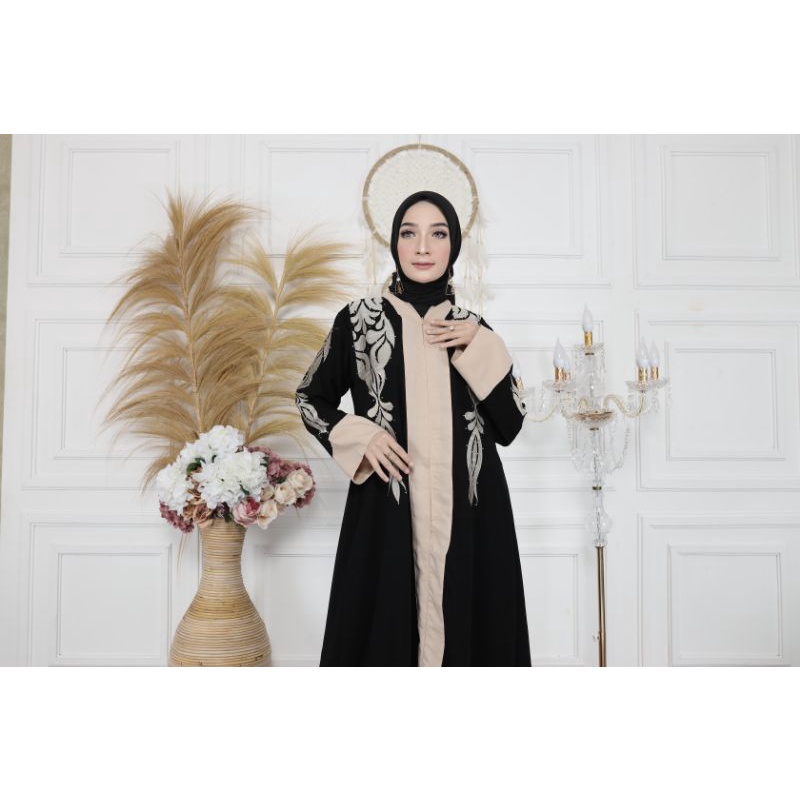 Gallery Exclusive Abaya Hitam Gamis Turkey 07 Bordir Depan Belakang