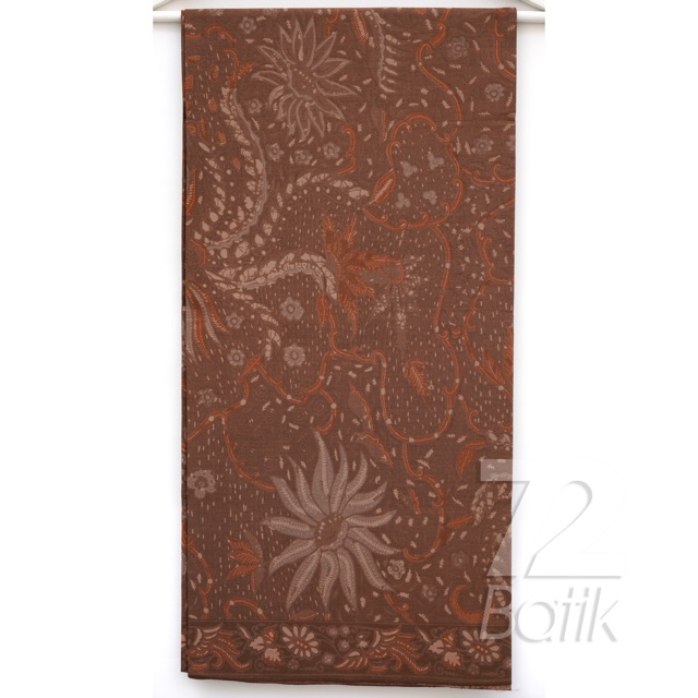 KAIN BATIK PREMIUM Bahan Katun Motif Kembang Warna Darkchoco Coklat Choklat Cokelat 722694 Cap 72 Jarik Jarit Samping Kebat Panjang Batik Katun Modern Premium Bahan Seragam Batik Pernikahan Kantor Keluarga Murah Kamen Jadi Batik Bali Lembaran