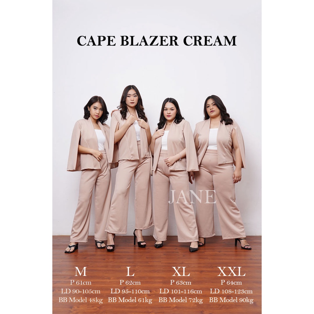 BLAZER KERJA DIAN SASTRO KANTOR FORMAL KULIAH - Cape Blazer Hitam Putih